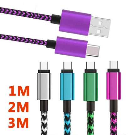 USB Type C Cable Date Sync 2.4A Fast Charging Nylon Braided Wire