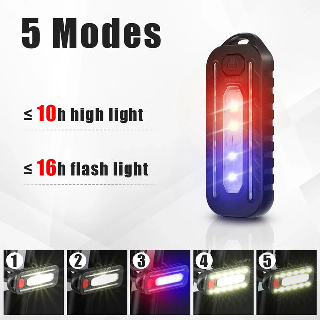 USB Recharge LED Flashlight Work Light Keychain Flashlight for Police