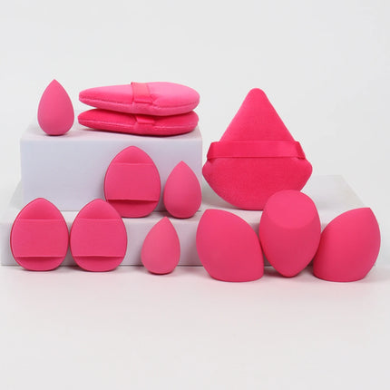 12-Piece All-Purpose Makeup Sponge Set, Made of 3 Loose Powder Puffs,