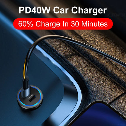 66W USB Car Charger Type C Fast Charging Phone Adapter For Xiaomi
