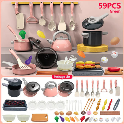 Kids Kitchen Toys Set 59/69 PCS Play Kitchen Accessories Kit with Play