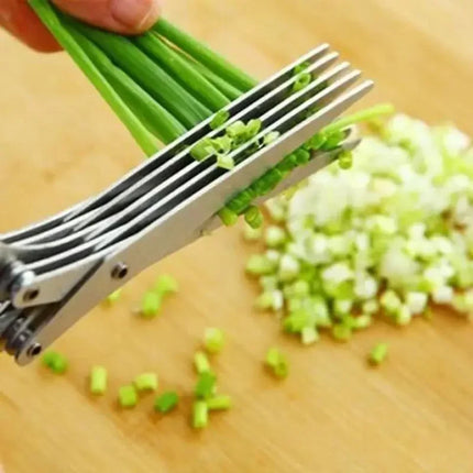 Muti-Layers Kitchen Scissors Stainless Steel Vegetable Cutter Scallion
