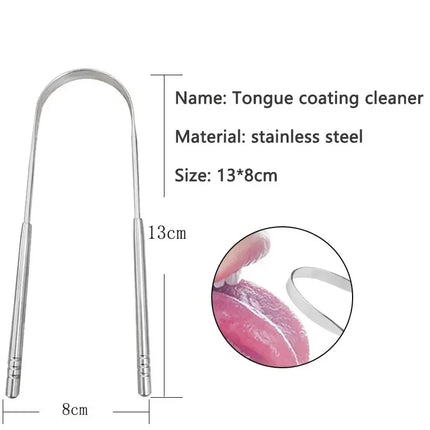 4 Colors Stainless Steel Tongue Scraper U-shaped Metal Fresh Breath