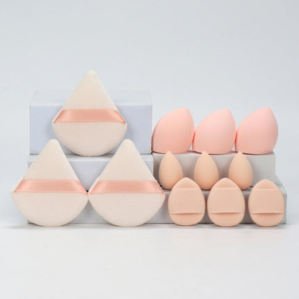 12-Piece All-Purpose Makeup Sponge Set, Made of 3 Loose Powder Puffs,
