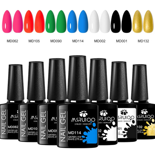7pc Nail Gel Polish Set DIY Nail Art Design All For Decoration Soak