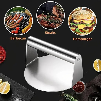 Stainless Steel Smash Burger Press Hamburger Patties Meat Masher