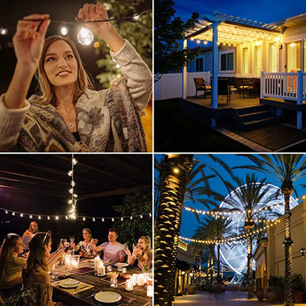 110V/220V Outdoor String Lights LED G40 Festoon Fairy Patio Garland