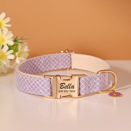 Custom Bling Nylon Dog Collar Free Engraved Puppy Dog ID Name Collars