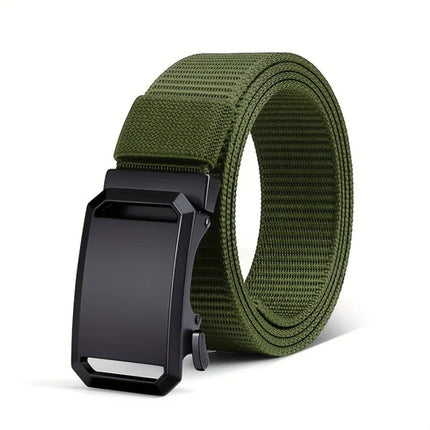 New Automatic Buckle Belt, Canvas Tactical Workwear Casual Outdoor