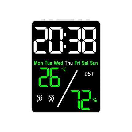 Multifunctional Large Screen Digital Alarm Clock Humidity Display