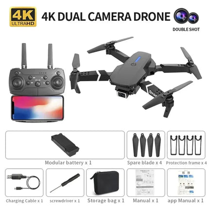 Professional 4K Wide Angle Drone E88 with HD Camera WiFi FPV Height
