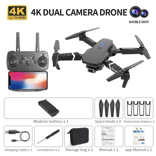 Professional 4K Wide Angle Drone E88 with HD Camera WiFi FPV Height