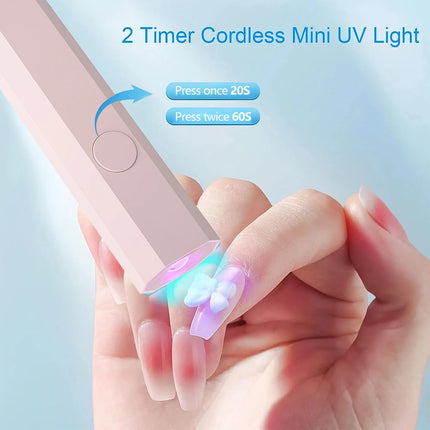 YIKOOLIN Mini 3W UV/LED Light for Nails With LED Display Small