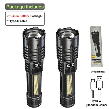 Portable Rechargeable High Power LED Flashlights With Display Screen