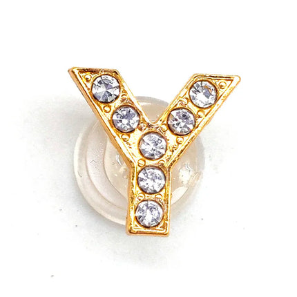 1-26Pcs Fashion Gold Letters Metal Shoe Charms Accessories Garden Shoe