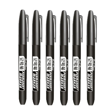 6 PCS Permanent Marker Pen Manga Drawing Markers Black Blue Red