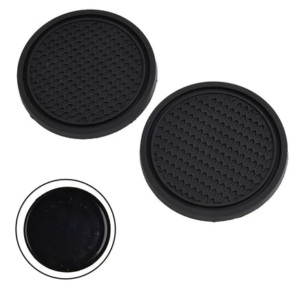 2pcs Black Car Auto Cup Holder Anti Slip Insert Coasters Pads Interior