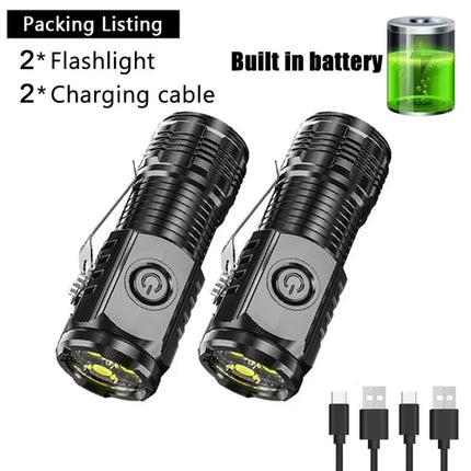 Super Bright Mini 3LED Flashlight With Pen Clip And Tail