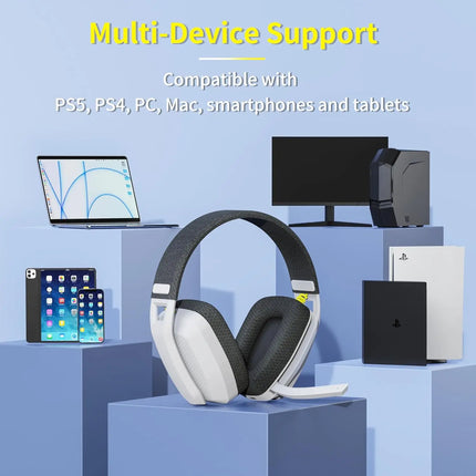 BINNUNE BW06 2.4GHz Wireless Gaming Headset with Mic for PS5 PS4 PC