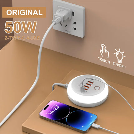 50W USB Charger Multi Ports Power Strip Socket Fast Charging Travel