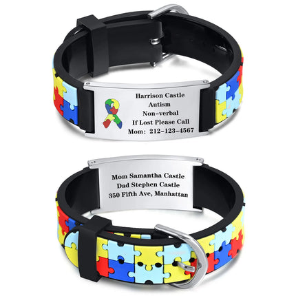 Personalized Autism Aspergers Bracelet for Little Boy Girl , Engraved