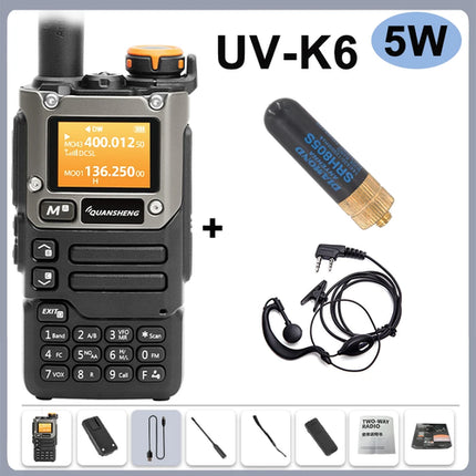 Quansheng UV-K6 Walkie Talkie 5W Air Band Radio Type C Charge UHF VHF