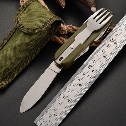7in1 Multi Function Outdoor Diner Stainless Steel Folding Fork Knife