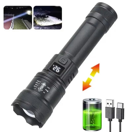 1600000 LM Super Bright Flashlight USB Rechargeable LED Long Range