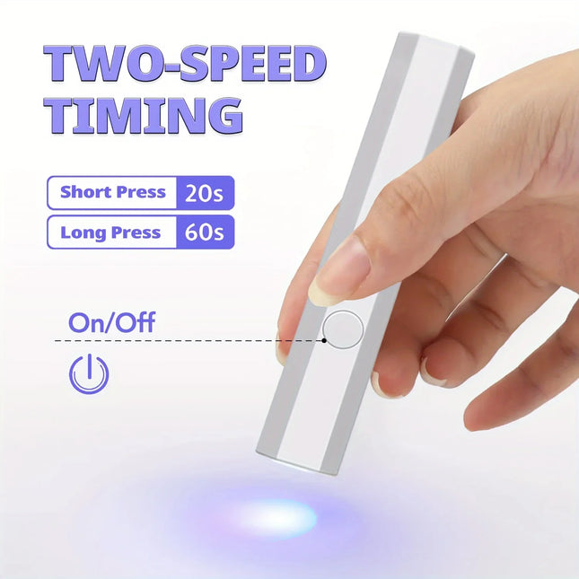 Rechargeable UV LED Nail Lamp Portable Handheld Nail Dryer with 2