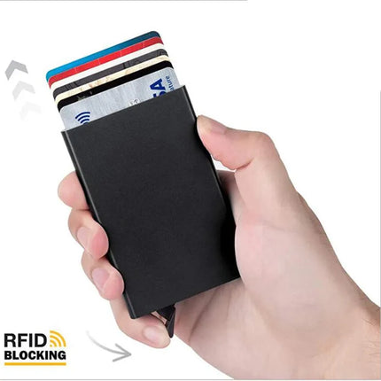Rfid Smart Wallet Card Holder Metal Thin Slim Men Women Wallets Pop Up
