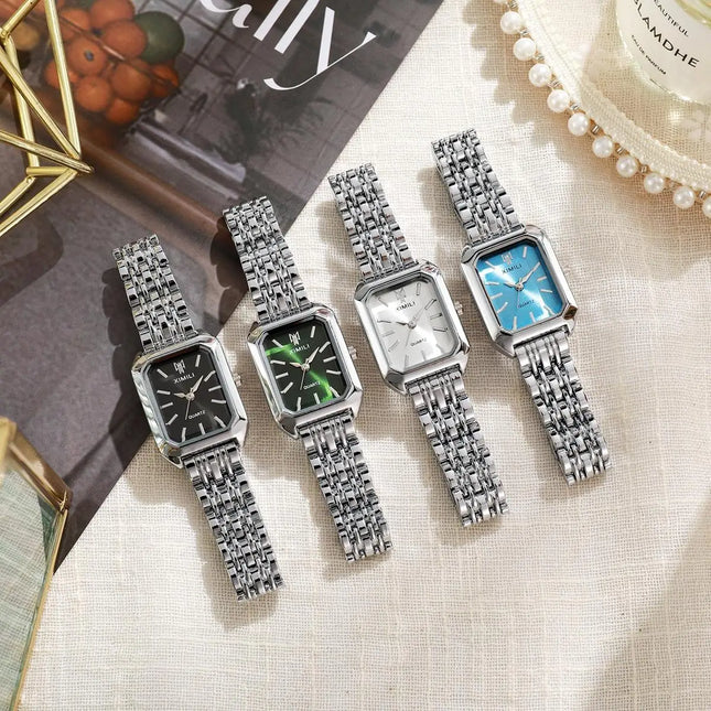 Fashionable Classic Five Bead Bracelet Watch Square Women's Fashion