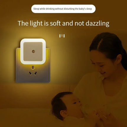 Mini LED Night Light EU Plug In Smart Control Sensor Ambient Light For