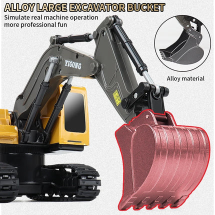 ZWN 2.4G Remote Control Excavator Dump Truck RC Model Car Toy
