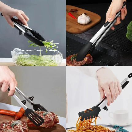 Kitchen Tongs Silicone Food Tongs Non Stick Cooking Serving Tongs For
