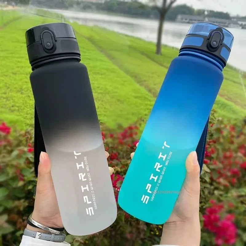 1 Liter Large Capacity Sports Water Bottle Leak Proof Colorful Plastic