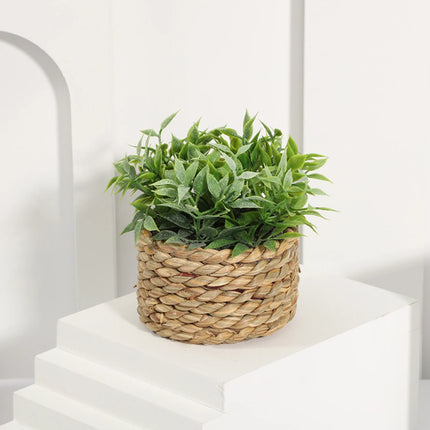 SIA FLOWER Green Artificial Plants Eucalyptus Grass Woven Small Potted