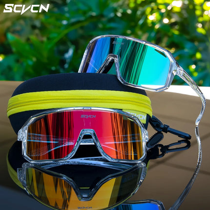 SCVCN Cycling Sunglasses Men MTB Road Driving Bike Glasses Outdoor