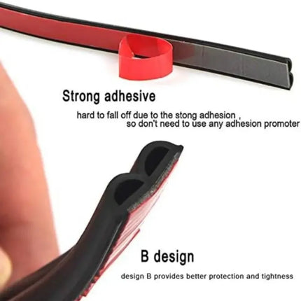 Car Door Seal Strips Sticker Weatherstrip Rubber B Shape Door Seals