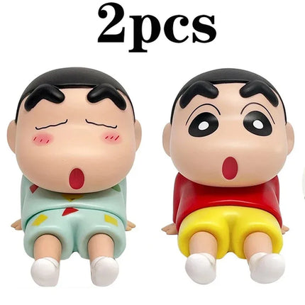 Crayon Shin-Chan Figures Phone Holder Kawaii Anime Desktop Ornaments