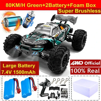 4WD 1:16 80KM/H Super Brushless 50KM/H Brushed RC Car 4x4 Off Road