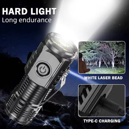 Portable Mini LED Flashlight Powerful 3*Wick Small Pocket Torch USB