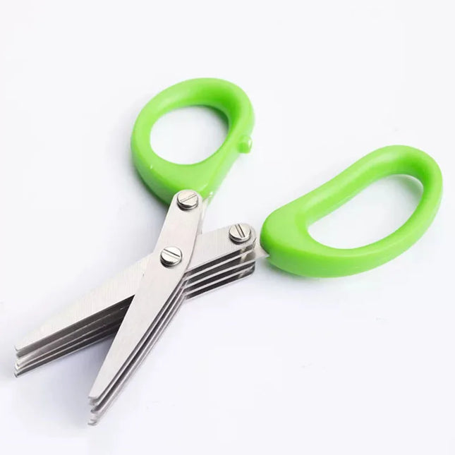 Multi-functional Stainless Steel 3/5 Layer Kitchen Scissors Pepper