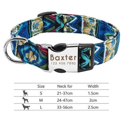 Customized Printed Pet Collar Nylon Dog Collar Personalized Free