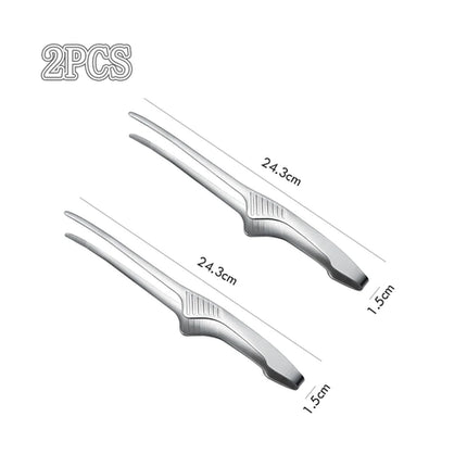 Stainless Steel Precision Kitchen Tongs Tweezers Non-slip Heat