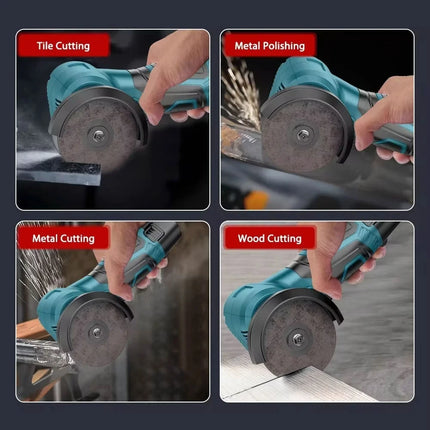 Cordless Electric Angle Grinder 19500rpm Handheld Polishing Grinding