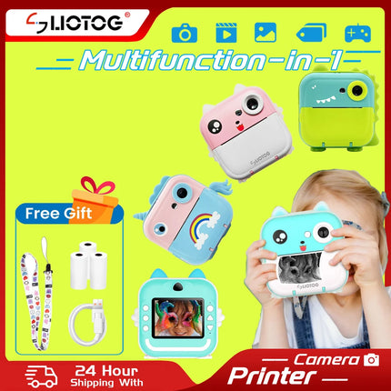 Children Digital Camera 1080P HD Toys Thermal Print Camera for Boys