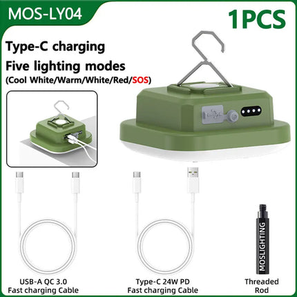 MOSLIGHTING 80W Camping Lantern Portable Flashlights Rechargeable