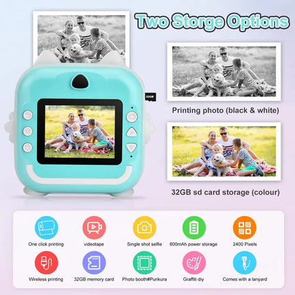 Children Kids Camera Instant Print Mini Digital Video Camera for Kids