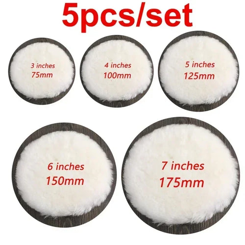 3/4/5/6/7 Inch Polishing Kit Polishing Pad Car Waxing Sponge Disk Wool