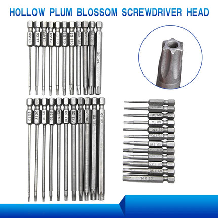 50-75-100mm Hollow Plum Blossom Extended S2 Screwdriver Set with